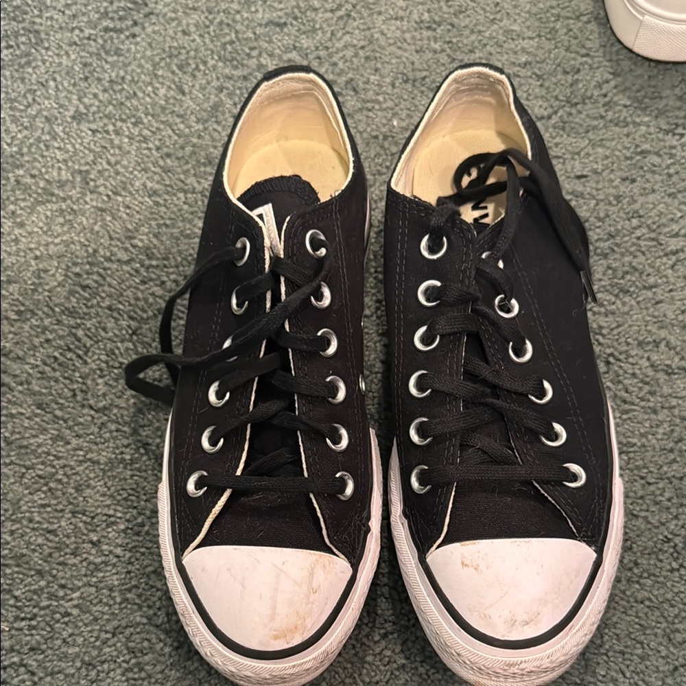 Converse Black Canvas Shoes with White Accents